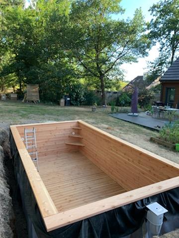 Fabrication de piscine en bois immergé